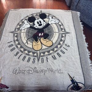 Mickey Mouse Walt Disney 100 Years Of Magic Tapestry Woven Throw Blanket Cotton